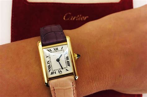 montre cartier tank or jaune|montre cartier tank occasion.